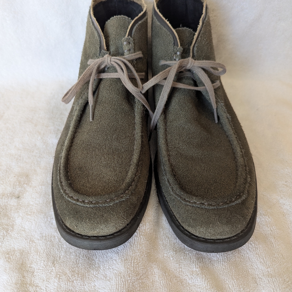 DONATED. Andrew Marc Suede Ankle Boots - Olive Green / Gray
